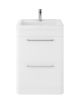 Floor Standing 600mm Cabinet & Ceramic Basin - Hudson Reed SOL101A Pure White, White colour ,image 1