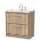 800mm Floor Standing 2-Drawer Vanity with Basin - 3 Tap Hole - Hudson Reed LIL3035M Oak, Oak colour ,image 1