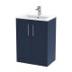 600mm Floor Standing 2-Door Vanity & Basin 2 - Hudson Reed JNU2903B Blue, Blue colour ,image 1