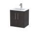 500mm Wall Hung 2 Door Vanity & Basin 2 - Hudson Reed JNU2621B Brown, Brown colour ,image 1