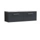 1200mm Wall Hung 2-Drawer Vanity & Laminate Worktop - Nuie ARN1422LBG2 Black, Black colour ,image 1