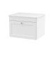 600mm Wall Hung 1-Drawer Vanity with Marble Top - Nuie CLC194WMT White, White colour ,image 1
