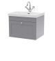 600mm Wall Hung 1-Drawer Vanity with Basin - 1 Tap Hole - Nuie CLC294E Grey, Grey colour ,image 1