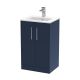 500mm Floor Standing 2-Door Vanity & Basin 2 - Hudson Reed JNU2901B Blue, Blue colour ,image 1