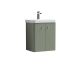 500mm Wall Hung 2 Door Unit & Basin - Nuie COR803 Green, Green colour ,image 1