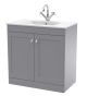 800mm Floor Standing 2-Door Vanity with Basin - 1 Tap Hole - Nuie CLC226C Grey, Grey colour ,image 1