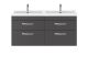 1200mm Wall Hung Cabinet With Double Basin - Nuie ATH078C Gloss Grey, Grey colour ,image 1
