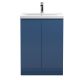 600mm Floor Standing 2-Door Vanity Unit & Basin 1 - Hudson Reed URB308A Satin Blue, Blue colour ,image 1