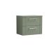 600mm Wall Hung 2 Drawer Vanity & Worktop - Nuie DPF893W Green, Green colour ,image 1