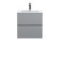 500mm Wall Hung 2-Drawer Vanity Unit & Basin 2 - Hudson Reed URB202B Satin Grey, Grey colour ,image 1