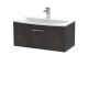 800mm Wall Hung 1 Drawer Vanity & Basin 4 - Hudson Reed JNU2625G Brown