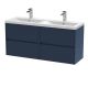 1200mm Wall Hung 4-Drawer Unit & Double Basin - Nuie HAV2904F Blue, Blue colour ,image 1