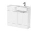1000mm Combination Unit & Right Hand Semi Recessed Basin - Hudson Reed CBI149 Gloss White, White colour ,image 1
