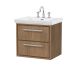 600mm Wall Hung 2-Drawer Vanity with Basin - 3 Tap Hole - Hudson Reed LIL2724B Oak, Oak colour ,image 1