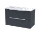 800 Wall Hung 2-Drawer Vanity & Laminate Worktop - Hudson Reed DFF1495LCM Black, Black colour ,image 1