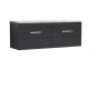 1200mm Wall Hung 2-Drawer Unit & Laminate Worktop - Nuie ATH040LBG2 Black, Black colour ,image 1