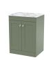 600mm Floor Standing 2-Door Vanity with Marble Top - Nuie CLC825CMT Green, Green colour ,image 1