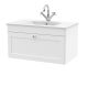 800mm Wall Hung 2-Door Vanity with Basin - 1 Tap Hole - Nuie CLC196C White, White colour ,image 1
