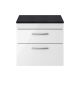 600mm Wall Hung Vanity With Sparkling Black Worktop - Nuie ATH048LSB Gloss White, White colour ,image 1