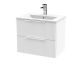 600mm Wall Hung 2 Drawer Vanity & Basin 2 - Hudson Reed DFF193B White, White colour ,image 1