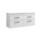 1200 Wall Hung 4-Drawer Unit & Laminate Worktop - Nuie ATH048LCM2 White, White colour ,image 1