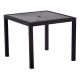 Ascot 900 x 900 Rattan Square Polyresin Top Dining Table - Grey and Black