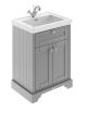 600mm 2-Door Vanity & Classic Basin 1TH - Hudson Reed LOF204 Grey, Grey colour ,image 1