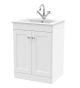 600mm Floor Standing 2-Door Vanity with Basin - 1 Tap Hole - Nuie CLC125C White, White colour ,image 1