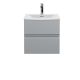 500mm Wall Hung 2 Drawer Vanity Unit & Basin 4 - Hudson Reed URB202G Satin Grey, Grey colour ,image 1