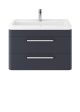 Wall Hung 800mm Cabinet & Ceramic Basin - Hudson Reed SOL304A Indigo Blue, Blue colour ,image 1