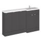 1500mm Right Hand Combination - Hudson Reed CBI918 Gloss Grey, Grey colour ,image 1
