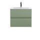 600mm Wall Hung 2 Drawer Unit & Basin 2 - Hudson Reed URB804B Green, Green colour ,image 1