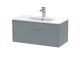 800mm Wall Hung Single Drawer Vanity & Basin 2 - Hudson Reed JNU2325B Grey, Grey colour ,image 1