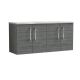 1200mm Wall Hung 4-Door Vanity & Laminate Worktop - Nuie ARN523LBG2 Grey, Grey colour ,image 1