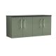 1200mm Wall Hung 4-Door Vanity & Laminate Worktop - Nuie ARN823LSB2 Green, Green colour ,image 1