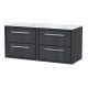 1200mm Wall Hung 4-Drawer Vanity with Marble Worktop - Hudson Reed LIL2224CMT2 Grey, Grey colour ,image 1