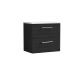 600mm Wall Hung 2 Drawer Vanity & Laminate Top - Nuie ARN624LSW Black, Black colour ,image 1