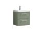 500mm Wall Hung 2 Drawer Vanity & Basin 1 - Nuie DPF892A Green, Green colour ,image 1