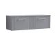 1200mm Wall Hung 2 Drawer Vanity & Worktop - Nuie DPF294W2 Grey, Grey colour ,image 1
