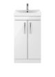 500mm Floor Standing Vanity With Basin 3 - Nuie ATH006D Gloss White, White colour ,image 1