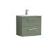 600mm Wall Hung 2 Drawer Vanity & Basin 2 - Nuie ARN824B Green, Green colour ,image 1