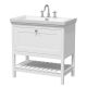 800mm Floor Standing Vanity & Basin 3TH - Hudson Reed BEX127B White, White colour ,image 1