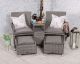 Paris Fixed Companion Set With Pull-Out Footstools Incl. Weather Shield Cushions, Grey colour ,image 1