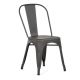 Tolix Style 850 x 450 Metal Garden Chair - Gun Metal