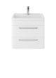 Wall Hung 600mm Cabinet & Basin - Hudson Reed SOL102 Pure White, White colour ,image 1