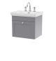 500mm Wall Hung 1-Drawer Vanity & Basin 3TH - Nuie CLC291B Grey, Grey colour ,image 1