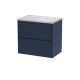 600mm Wall Hung 2-Drawer Unit & Laminate Worktop - Nuie HAV2904LBG Blue, Blue colour ,image 1