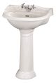 500mm Basin & Pedestal (1 Tap Hole) - Hudson Reed CRT007 White, White colour ,image 1