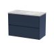 800mm Wall Hung 2-Drawer Unit & Laminate Worktop - Nuie HAV2906LBG Blue, Blue colour ,image 1