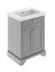 600mm 2-Door Vanity & Classic Basin 0TH - Hudson Reed LOF244 Grey, Grey colour ,image 1